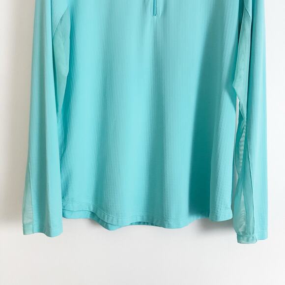 IBKUL Mock Neck Half Zip Long Sleeve Top Seafoam XL - Picture 5 of 10